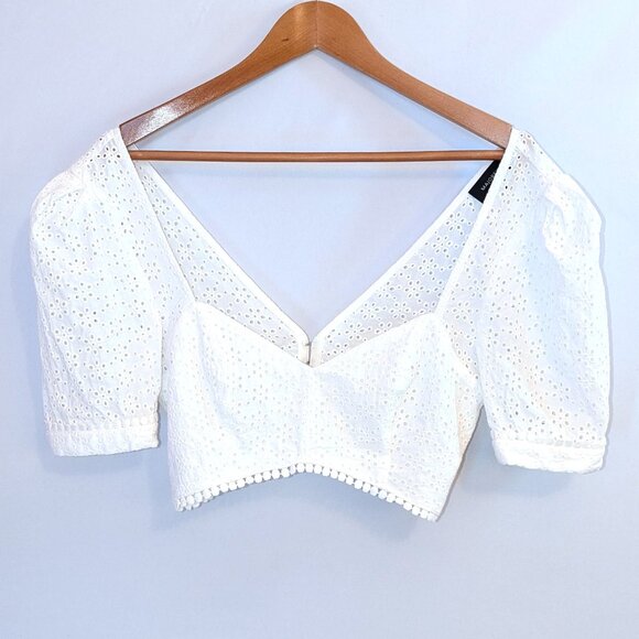 NWOT Majorelle | Revolve White Eyelet Crop Top "Franca" Coquette | Size Small - Picture 5 of 12